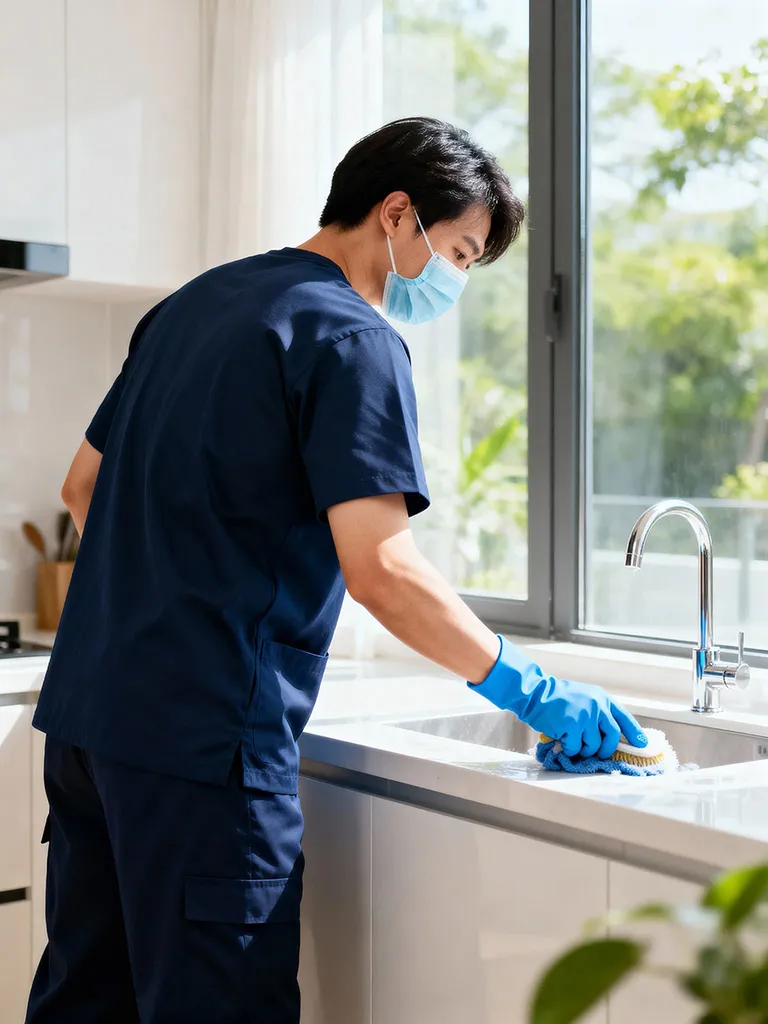 Siivouspalvelut Helsinki siivooja työssään